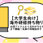 海外研修持ち物リスト